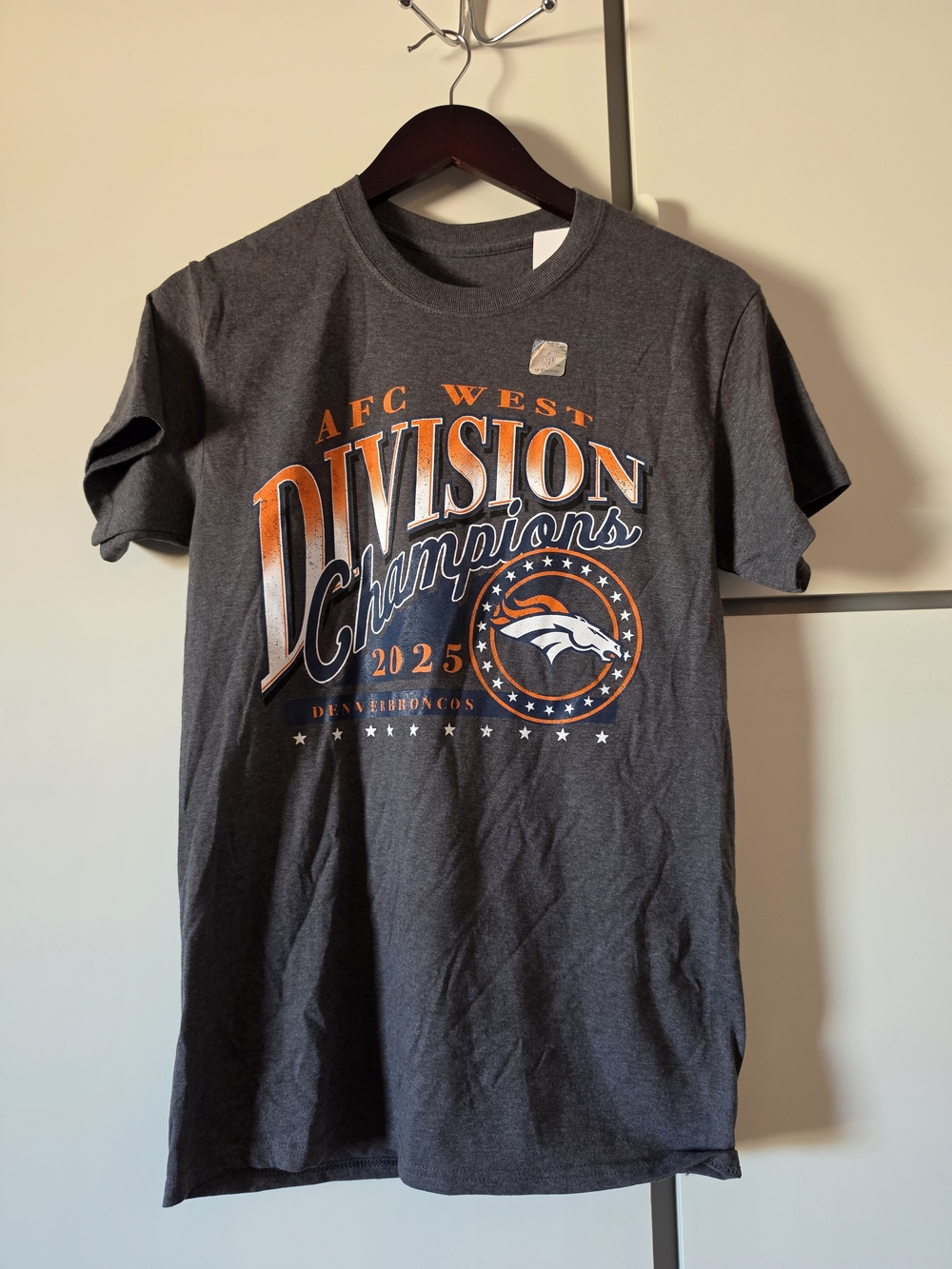 Denver Broncos AFC West Division Champions 2025 Graphic Tee - Dark Gray